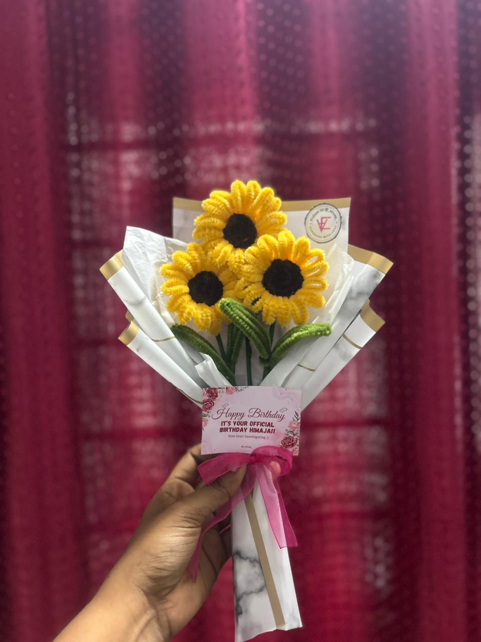 Three Sunflower Bouquet