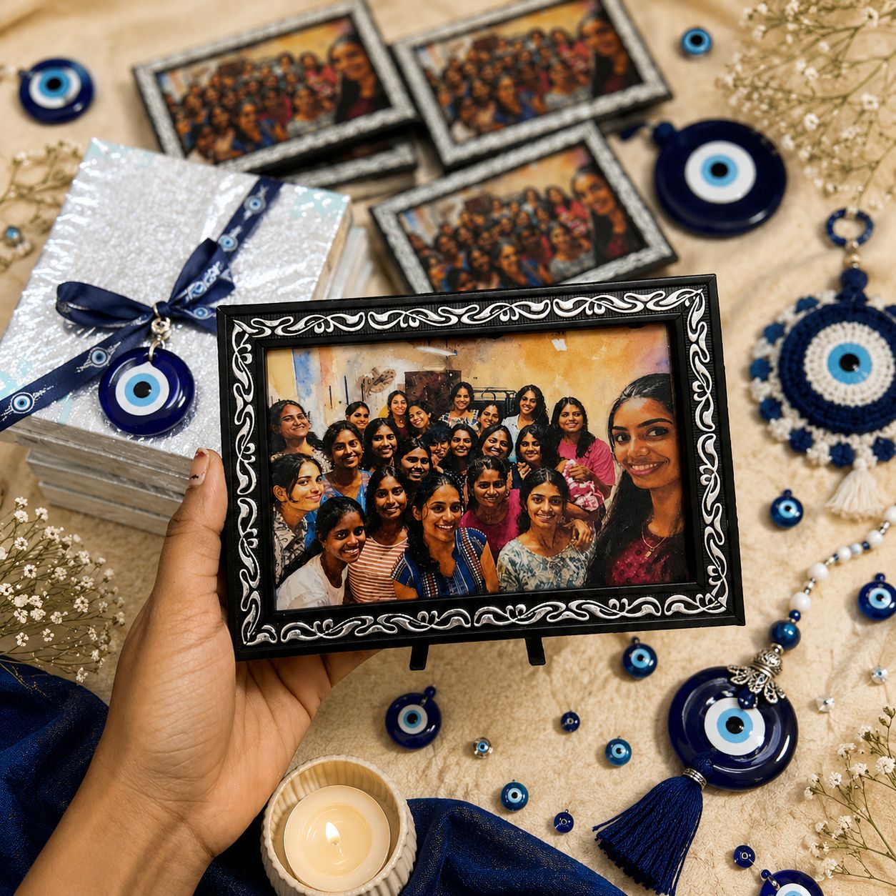 6X4 Silver Black Frame