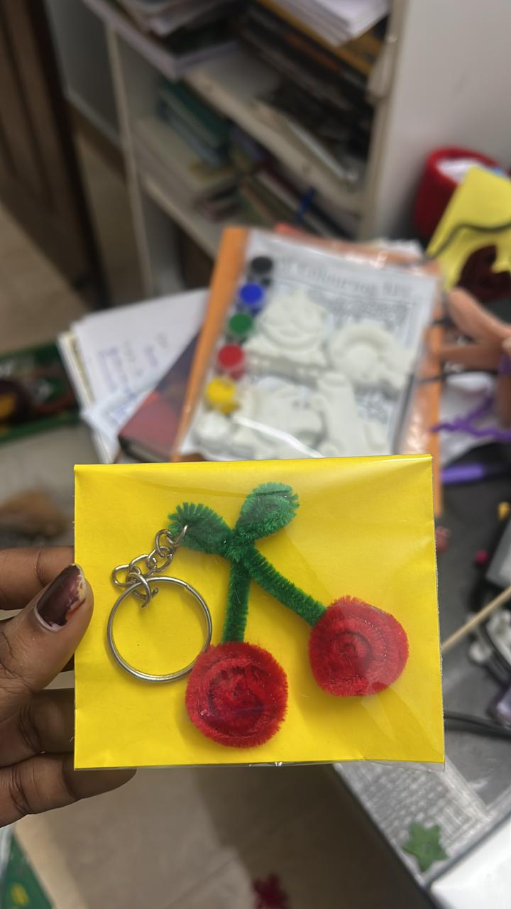 Handmade Cherry Keychain